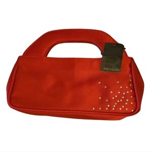 NWT Y2K Revlon Red Satin Clutch Bag